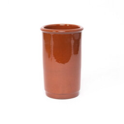 Verano Spanish Ceramics El Toro Glazed Terracotta Brown Kitchen Dining Wine Cooler (H) 21.5Cm