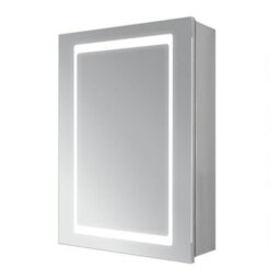 Plum&clay Rey Led Illuminated Single Mirrored Wall Cabinet With Demister (H)700mm (W)500mm - thumbnail 1
