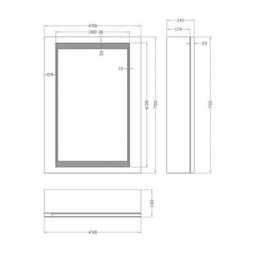 Plum&clay Rey Led Illuminated Single Mirrored Wall Cabinet With Demister (H)700mm (W)500mm - thumbnail 6