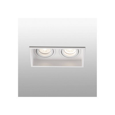 Luminosa Lighting Luminosa Hyde White Tiltable Square Recessed Downlight 2 Light, Gu10 - image 1