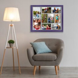AK Frames 20X16 Purple Sleek Multi Photo Frame With Silver Mount - Holds 9 Apertures (2X) 7X5, (7X) 6X4 Photos - thumbnail 3