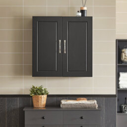 Sobuy Frg231-Sch, Bathroom Wall Cupboard Kitchen Wall Cabinet Bathroom Cabinet Mounted Storage Unit With 2 Door,black - thumbnail 2