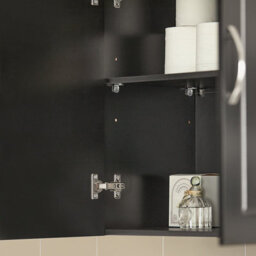 Sobuy Frg231-Sch, Bathroom Wall Cupboard Kitchen Wall Cabinet Bathroom Cabinet Mounted Storage Unit With 2 Door,black - thumbnail 7