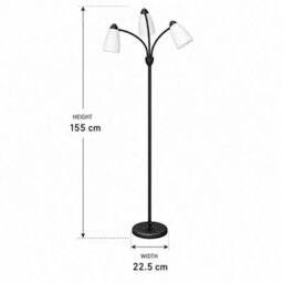 Homcom Black Tree Floor Lamp With 3 Adjustable Lights - thumbnail 3