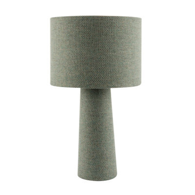 Happy Homewares Forest And Olive Green Jacquard Linen Lamp With Fabric Shade And Base - image 1