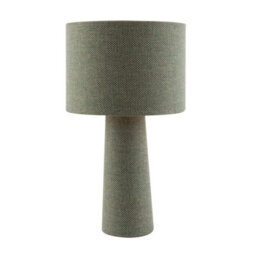 Happy Homewares Forest And Olive Green Jacquard Linen Lamp With Fabric Shade And Base - thumbnail 2