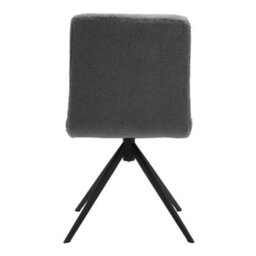 Living And Home Dining Chair Set Of 2 Grey Plush Swivel Dining Chair With Metal Legs - thumbnail 4