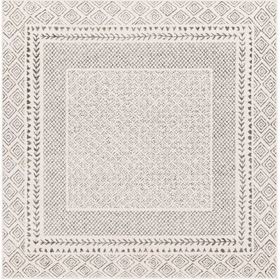 Livabliss Square Bahar-Geometric Grey Beige Global Living Dining Bedroom Rug 200 X 200 Cm Easy Care, Non Shedding - image 1