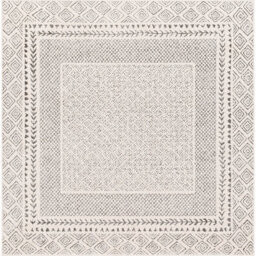 Livabliss Square Bahar-Geometric Grey Beige Global Living Dining Bedroom Rug 200 X 200 Cm Easy Care, Non Shedding - thumbnail 1