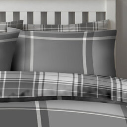 Gc Gaveno Cavailia Timeless Tartan Duvet Cover Bedding Set Grey Double 3Pc With Checked Design Printed Quilt Cover - thumbnail 2