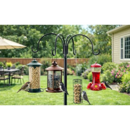 Adjustable Bird Feeder Stand With 4 Hanging Arms - thumbnail 3