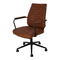 Living And Home Swivel & Height Brown Pu Leather Adjustable Office Chair