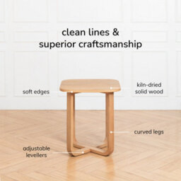 MH London Duchie Solid Wood Side Table Living Room Wooden Side Table Bedside Blonde Natural Side Table - thumbnail 4