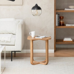 MH London Duchie Solid Wood Side Table Living Room Wooden Side Table Bedside Blonde Natural Side Table - thumbnail 3