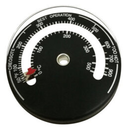 Sundaze Black 3 Blade Eco Friendly Heat Powered Log Burner Stove Top Fan With Thermometer - thumbnail 4