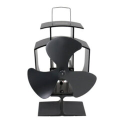 Sundaze Black 3 Blade Eco Friendly Heat Powered Log Burner Stove Top Fan With Thermometer - thumbnail 3
