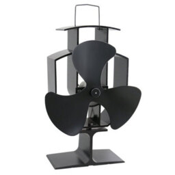 Sundaze Black 3 Blade Eco Friendly Heat Powered Log Burner Stove Top Fan With Thermometer - thumbnail 2
