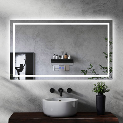 Maerts-E Illuminated Led Bathroom Wall Mirror With Demister 1200X700mm Touch Switch Dimmable 3 Lights - image 1