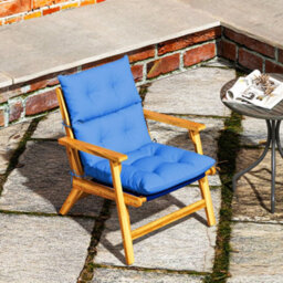 Outsunny Adirondack Chair Cushion Rocking Chair Cushion W/ Ties, Blue - thumbnail 8