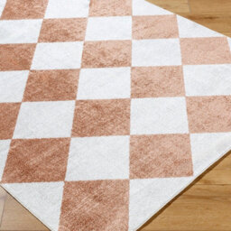 Livabliss Lillian-Washable White Orange Geometric Diamond Pattern Living Dining Rug 160 X 213 Cm Easy Care, Non Shedding - thumbnail 6