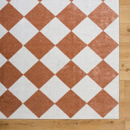 Livabliss Lillian-Washable White Orange Geometric Diamond Pattern Living Dining Rug 160 X 213 Cm Easy Care, Non Shedding - thumbnail 7