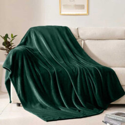 Aspire Homeware Emerald Fleece Throw Blanket, Single (L)150Cm X (W)130Cm - thumbnail 1