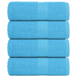 Berkfield Guest Towels 4 Pcs Turquoise 30X50 Cm 360 Gsm 100% Cotton