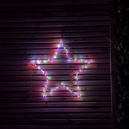 Samuel Alexander 60Cm Light Up Metal Hanging Christmas Star Decoration With 280 Rainbow Leds - thumbnail 4