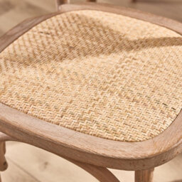 Dibor Set Of 2 Rustic Vintage Provence Wicker Home Furniture Rattan Dining Chairs - thumbnail 6