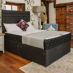 Divan Base Direct Madrid Special Memory Foam Sprung Divan Bed Set 5Ft King 4 Drawers - Naples Slate - thumbnail 1