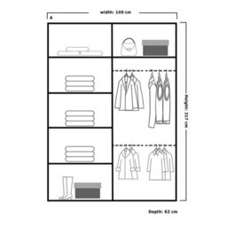 Sliding Wardrobes 4 u LTD Modern Wardrobe With Led Light Double Sliding Door Mirrored Wardrobe - Grey 180Cm - thumbnail 3