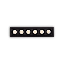 Ideal Lux O-Zone Led Outdoor Display Light Black 3000K Ip66 6X Led Recessed Downlight Black 3000K - thumbnail 1