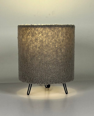 K Living Miami Cozy Elegance Grey Teddy Velvet Table Lamp - image 1