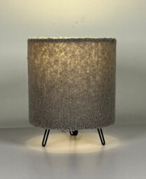 K Living Miami Cozy Elegance Grey Teddy Velvet Table Lamp