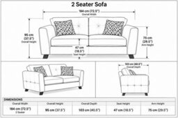 SC FURNITURE LIMITED Grey Fabric 3 Seater & 2 Seater Sofa Suite Ankora - thumbnail 5