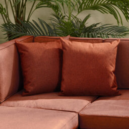 Furniturebox Orlando Orange Brown Rattan Garden Sofa Modular Outdoor Patio Couch Seating, Table & 10 Chairs Garden Corner Sofa Set - thumbnail 7