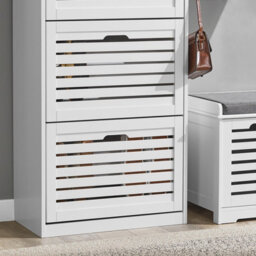 Sobuy Fsr108-W, 3 Drawers Shoe Cabinet Shoe Rack Shoe Storage Cupboard Organizer Unit,white,w55Xd30Xh112 - thumbnail 6