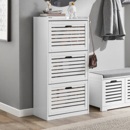 Sobuy Fsr108-W, 3 Drawers Shoe Cabinet Shoe Rack Shoe Storage Cupboard Organizer Unit,white,w55Xd30Xh112 - thumbnail 9