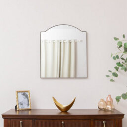 Melody Maison Matte Black Metal Framed Wall Mirror - 50Cm X 65Cm - thumbnail 1