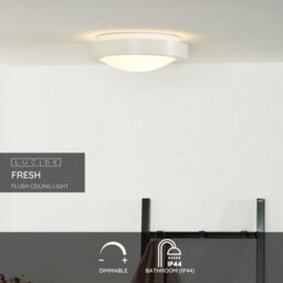 Lucide Fresh Modern Flush Ceiling Light Bathroom 27Cm - 1Xe27 - Ip44 - White - thumbnail 2