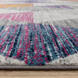The Rug Edit Grey Pink Modern Muse Harlequin Diamond Geometric Rug - thumbnail 8