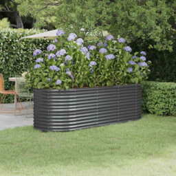 Walplus Garden Raised Bed Galvanised Steel 224X80X68 Cm Anthracite - thumbnail 1