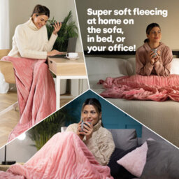 Livivo Electric Heated Fleece Over Blanket With Adjustable Digital Control & Safety Timer - Blush - thumbnail 4