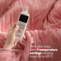 Livivo Electric Heated Fleece Over Blanket With Adjustable Digital Control & Safety Timer - Blush - thumbnail 3