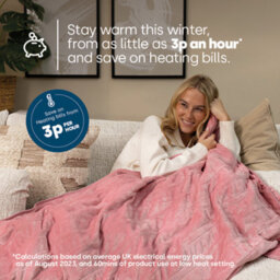 Livivo Electric Heated Fleece Over Blanket With Adjustable Digital Control & Safety Timer - Blush - thumbnail 2