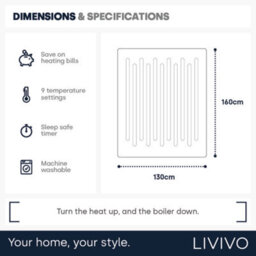 Livivo Electric Heated Fleece Over Blanket With Adjustable Digital Control & Safety Timer - Blush - thumbnail 9