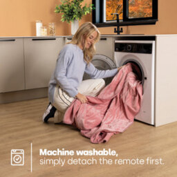 Livivo Electric Heated Fleece Over Blanket With Adjustable Digital Control & Safety Timer - Blush - thumbnail 7