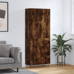 Berkfield Highboard Smoked Oak 69.5X34X180 Cm Engineered Wood - thumbnail 1