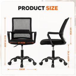 JAJALUYA Office Chair Ergonomic Mesh Swivel Height-Adjustable Computer Chair - thumbnail 3