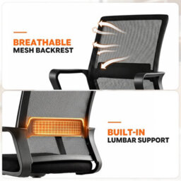 JAJALUYA Office Chair Ergonomic Mesh Swivel Height-Adjustable Computer Chair - thumbnail 4